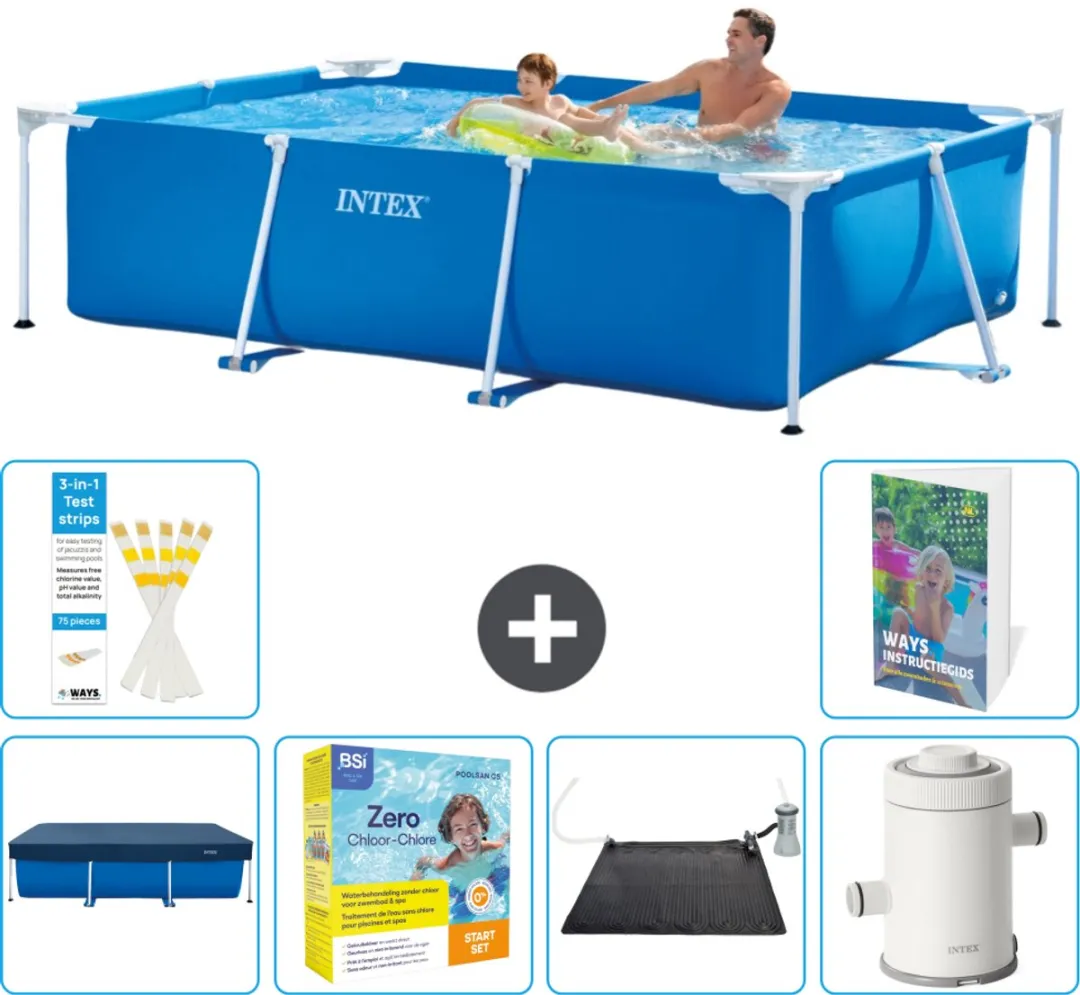 Intex Rechthoekig Frame Zwembad 260x160cm Blauw