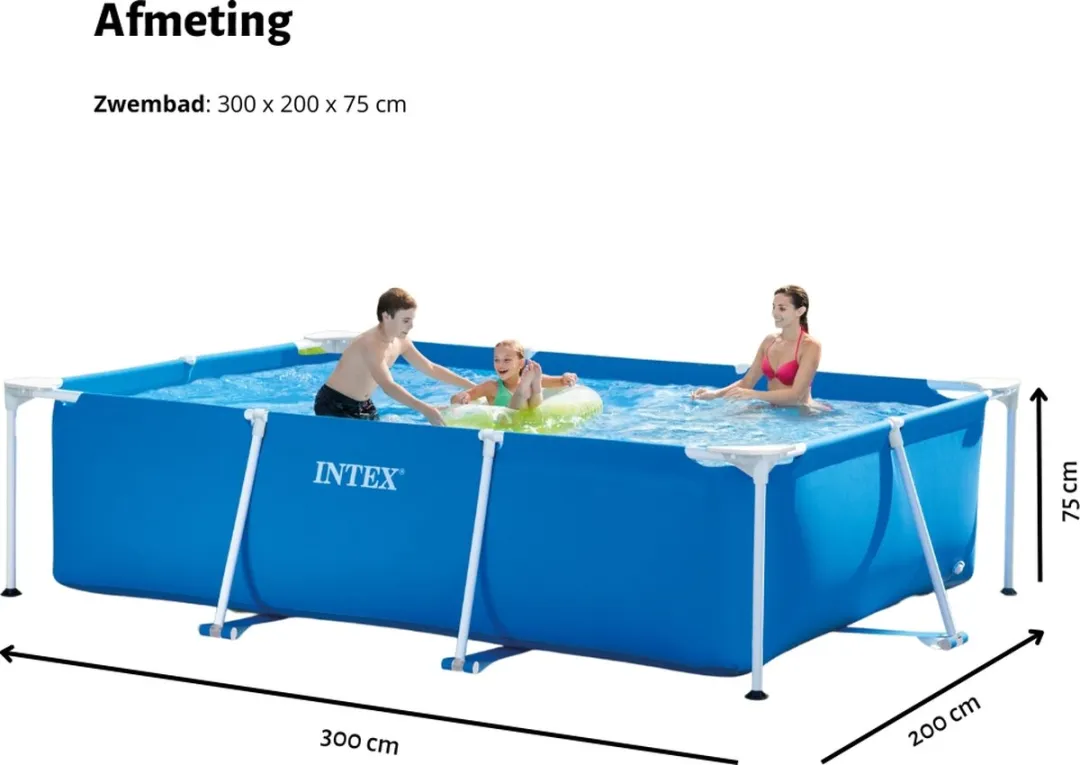 Intex Rechthoekig Frame Zwembad 300x200x75cm - Blauw - 3834L - afbeelding 6 van 6