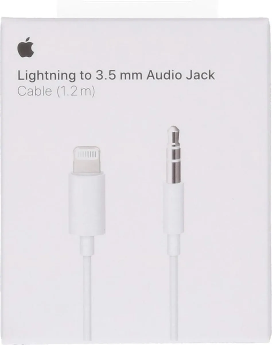 Apple Lightning naar 3.5mm Jack Audiokabel MXK22ZM/A - 1.2m - Wit