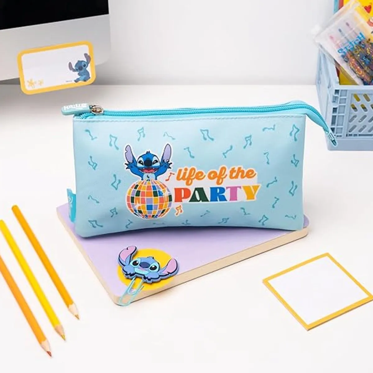 Disney Stitch Waves-etui 3 vakken - Lichtblauw - afbeelding 2 van 4
