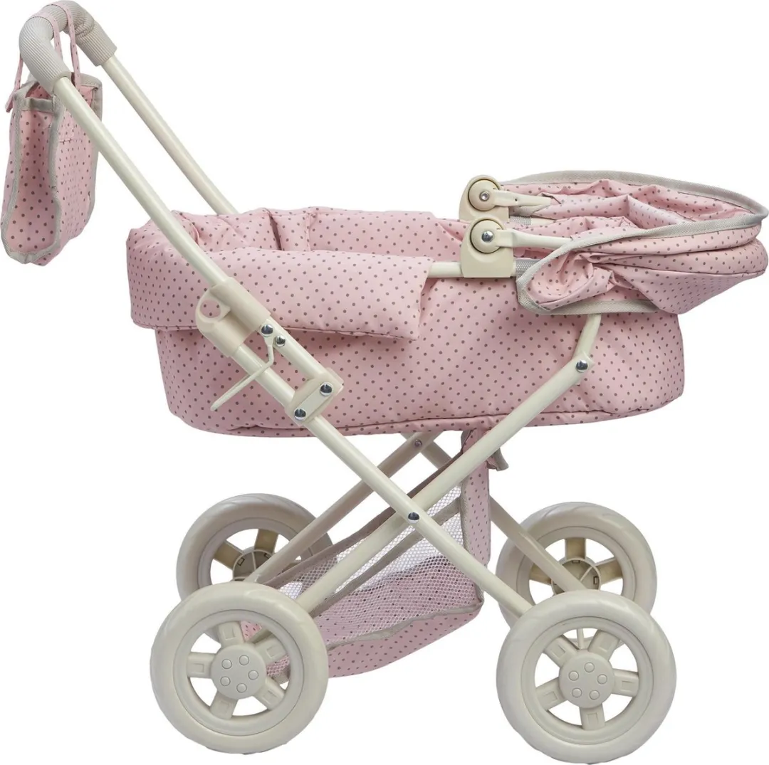 Teamson Kids Luxe Poppenwagen OL-00003 - Roze/Grijs