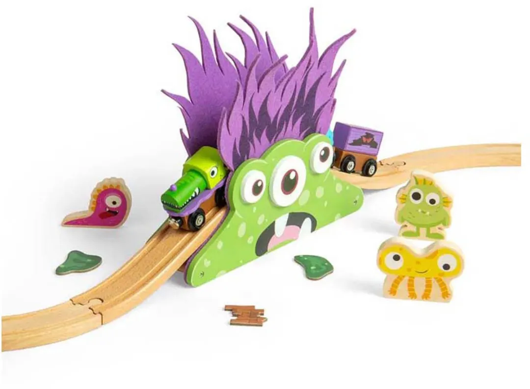 BIGJIGS Houten Treinbaan Monsterbrug BJT611 - Multi