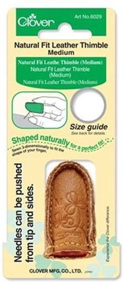 Clover Leren Vingerhoed Medium 16mm