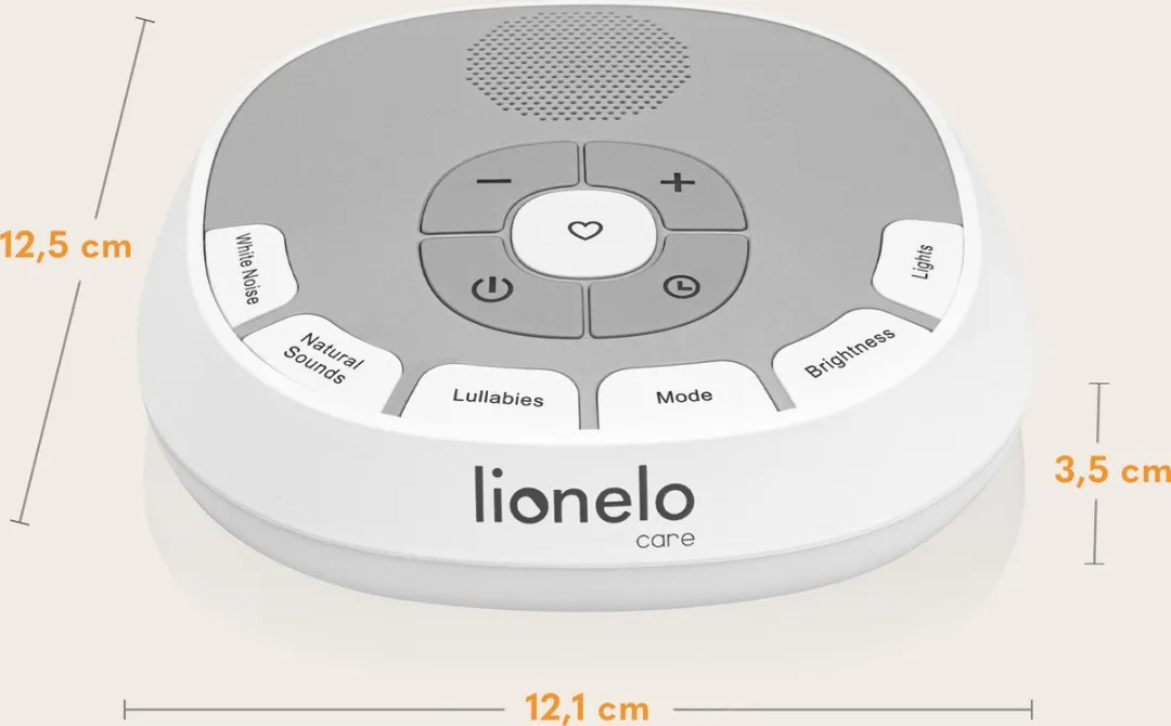 Lionelo BabyNap Muziekdoosje & Nachtlampje - 20 Geluiden - 11 Lichtkleuren - LoveBeat Hartslagopname