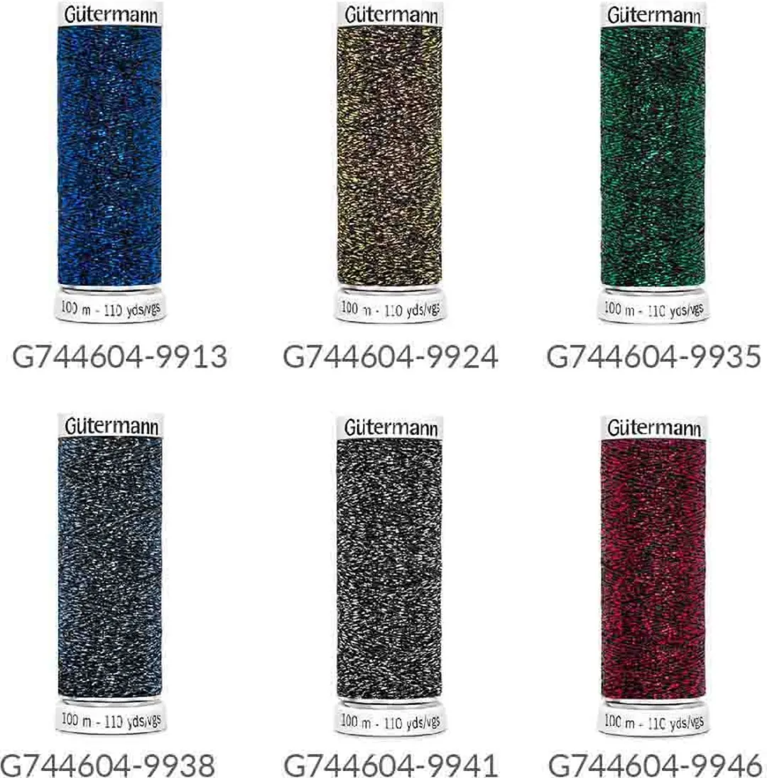 Gutermann Sparkly Garen 9941 - 100m - Zwart/Zilver