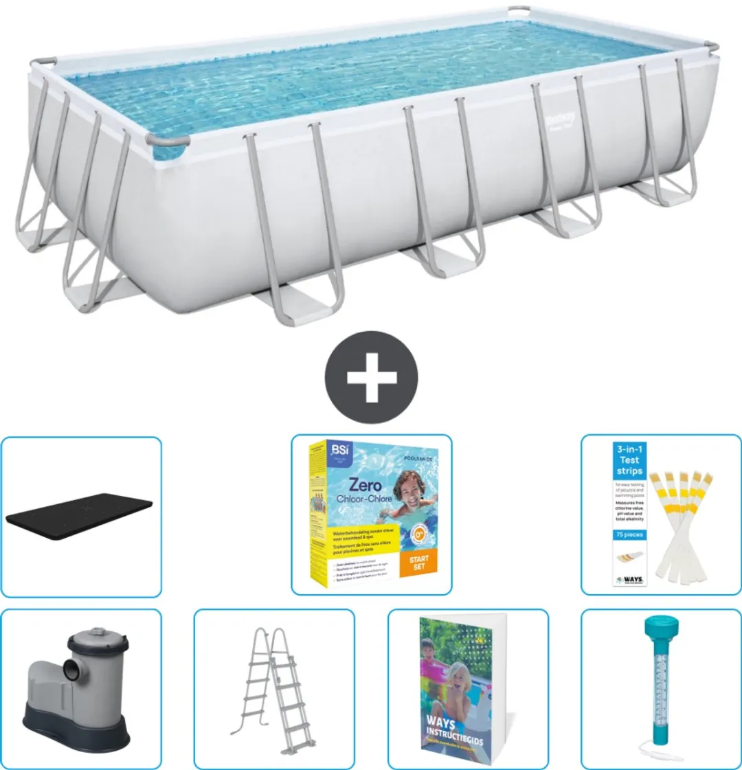 Bestway Power Steel Zwembad 549x274x122cm - 14.812L - Grijs