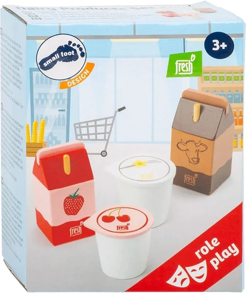 Small Foot Houten Zuivel Speelset 4-delig - Multi kleuren
