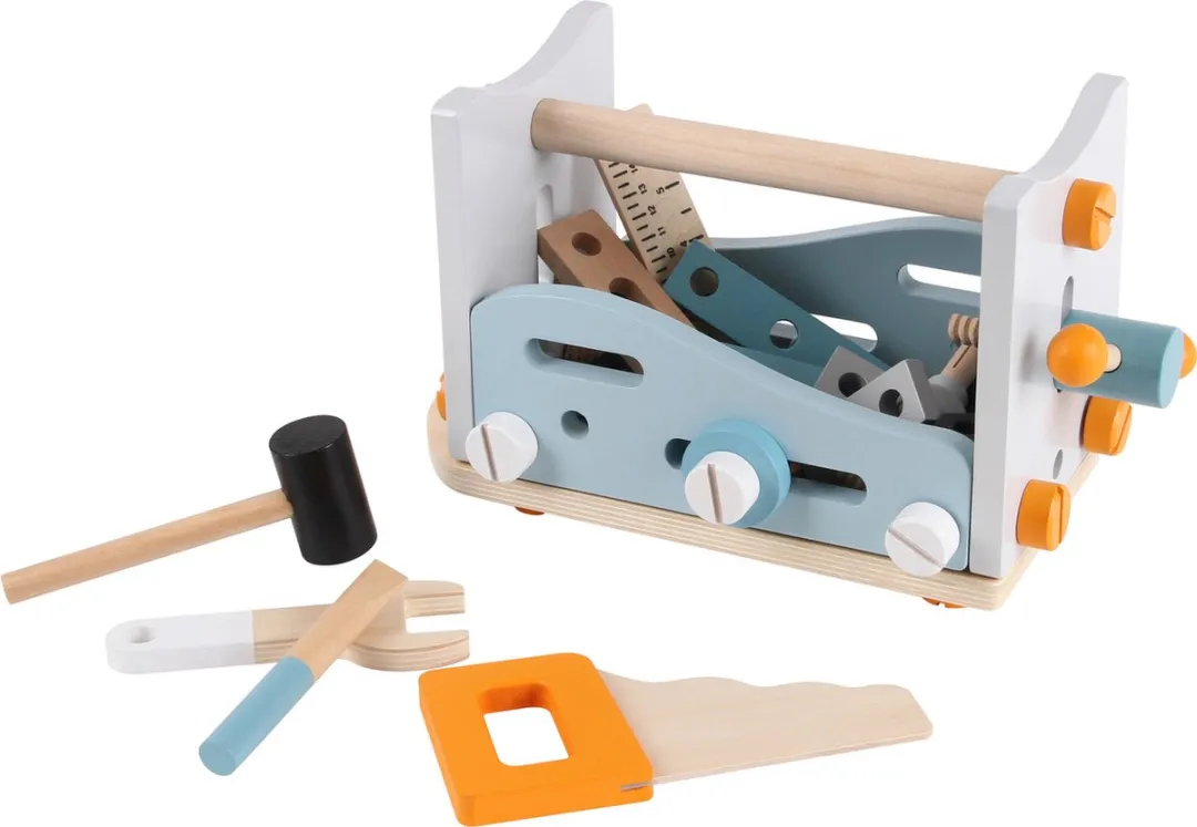 EcoToys Houten Gereedschapskist 52-delig - Kleurrijk