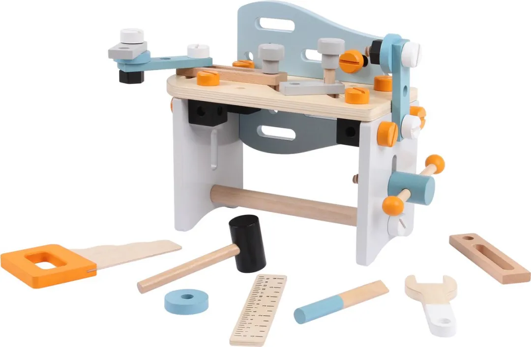 EcoToys Houten Gereedschapskist 52-delig - Kleurrijk