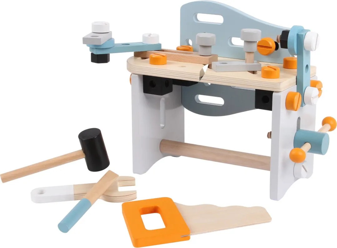 EcoToys Houten Gereedschapskist 52-delig - Kleurrijk