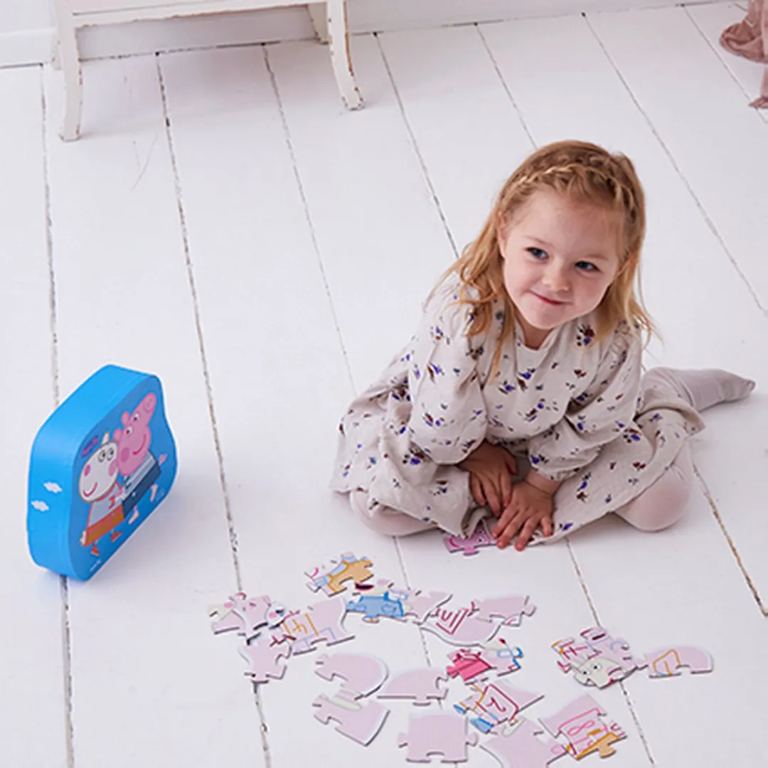 Barbo Toys Peppa Pig Decoratiepuzzel 24 Stuks - Blauw/Grijs/Oranje/Roz/Wit