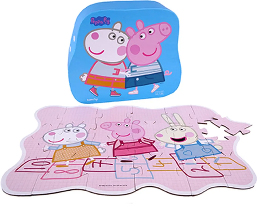 Barbo Toys Peppa Pig Decoratiepuzzel 24 Stuks - Blauw/Grijs/Oranje/Roz/Wit