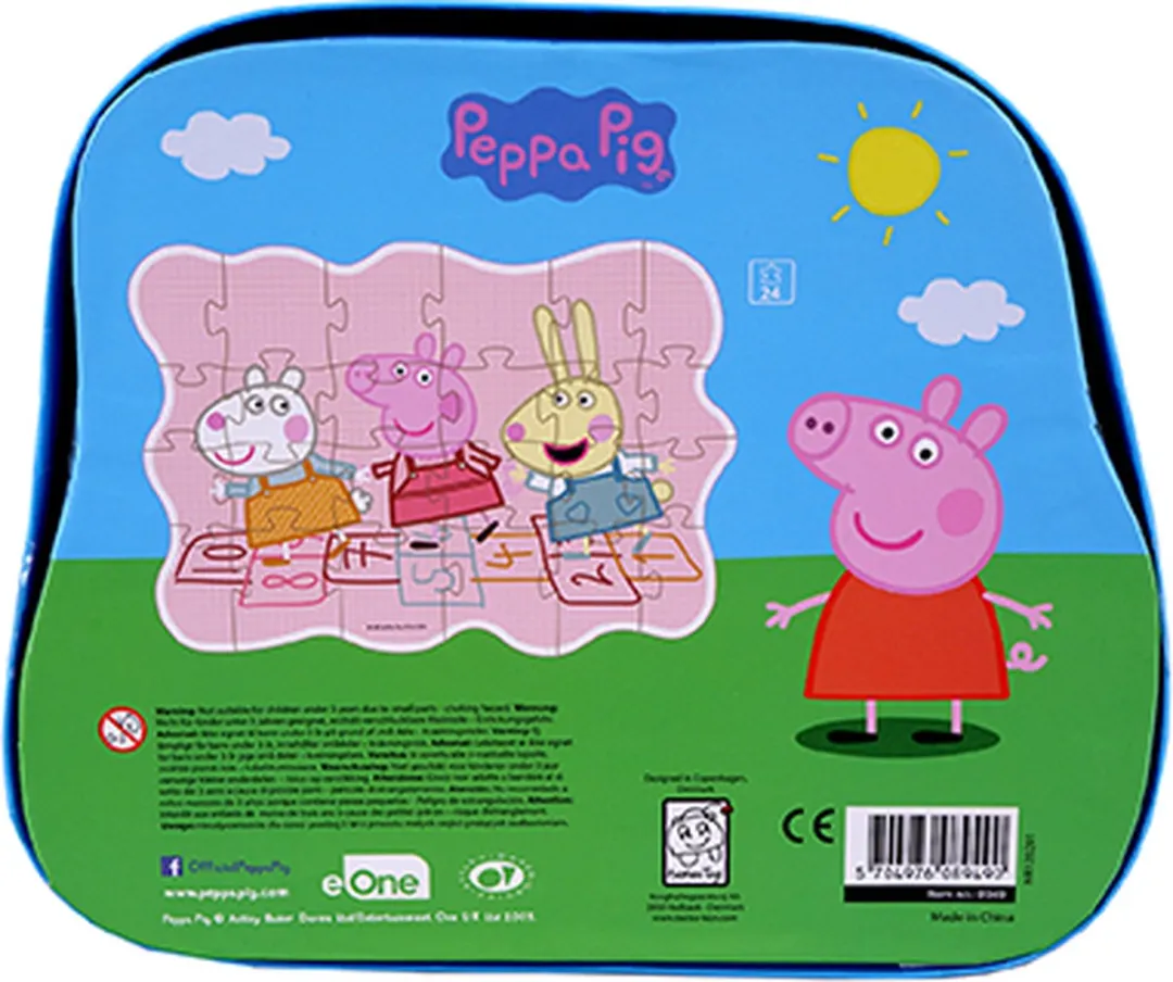 Barbo Toys Peppa Pig Decoratiepuzzel 24 Stuks - Blauw/Grijs/Oranje/Roz/Wit