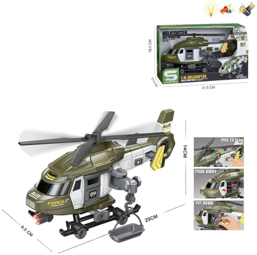 698 JIAN SHENG Army Force Chopper Helikopter 1:16 - Groen