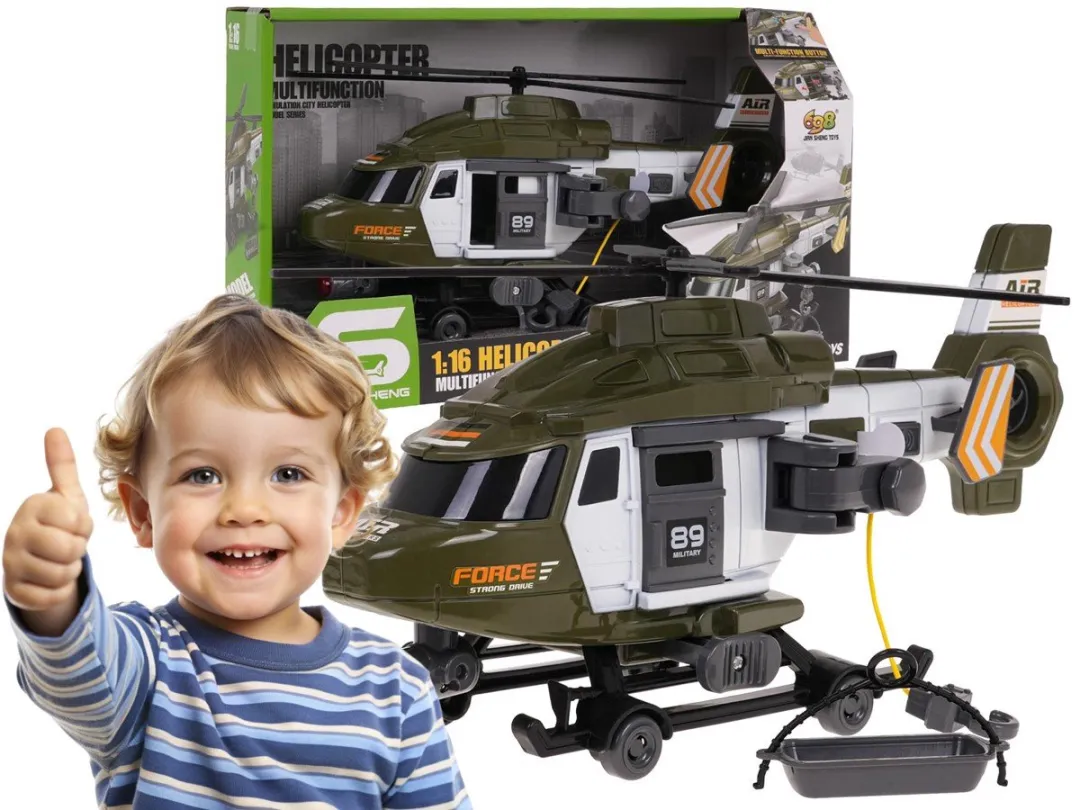 698 JIAN SHENG Army Force Chopper Helikopter 1:16 - Groen