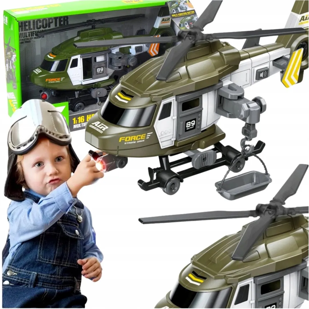 698 JIAN SHENG Army Force Chopper Helikopter 1:16 - Groen