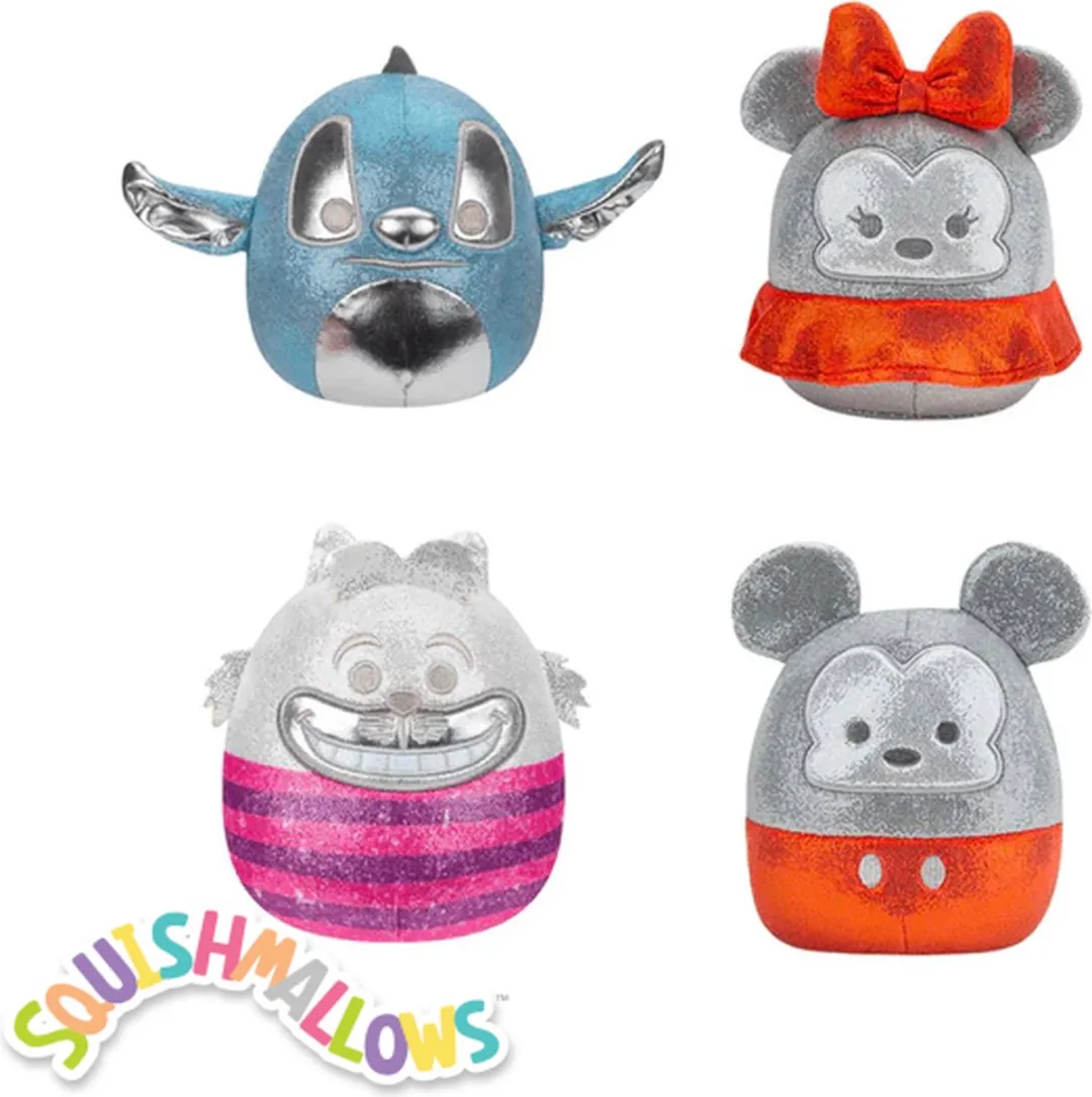 Squishmallows Disney 100th Anniversary 4Pack - 5 inch - Mickey Mouse/Stitch/Cheshire Cat/Minnie Mouse