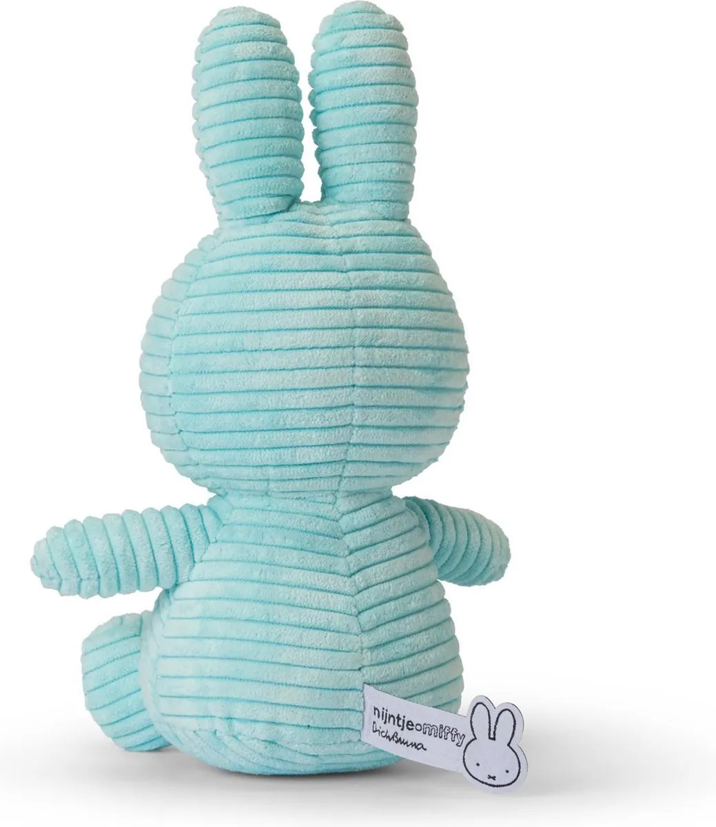 International Bon Ton Toys Nijntje Corduroy Knuffel - 23cm - Turquoise