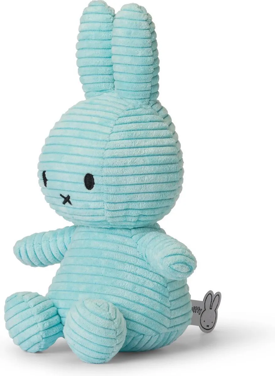 International Bon Ton Toys Nijntje Corduroy Knuffel - 23cm - Turquoise