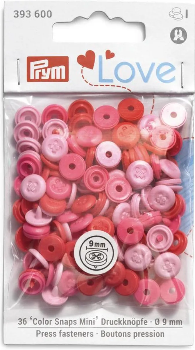 Prym ColorSnapsMini Drukknopen Roze 9mm - 36 Stuks
