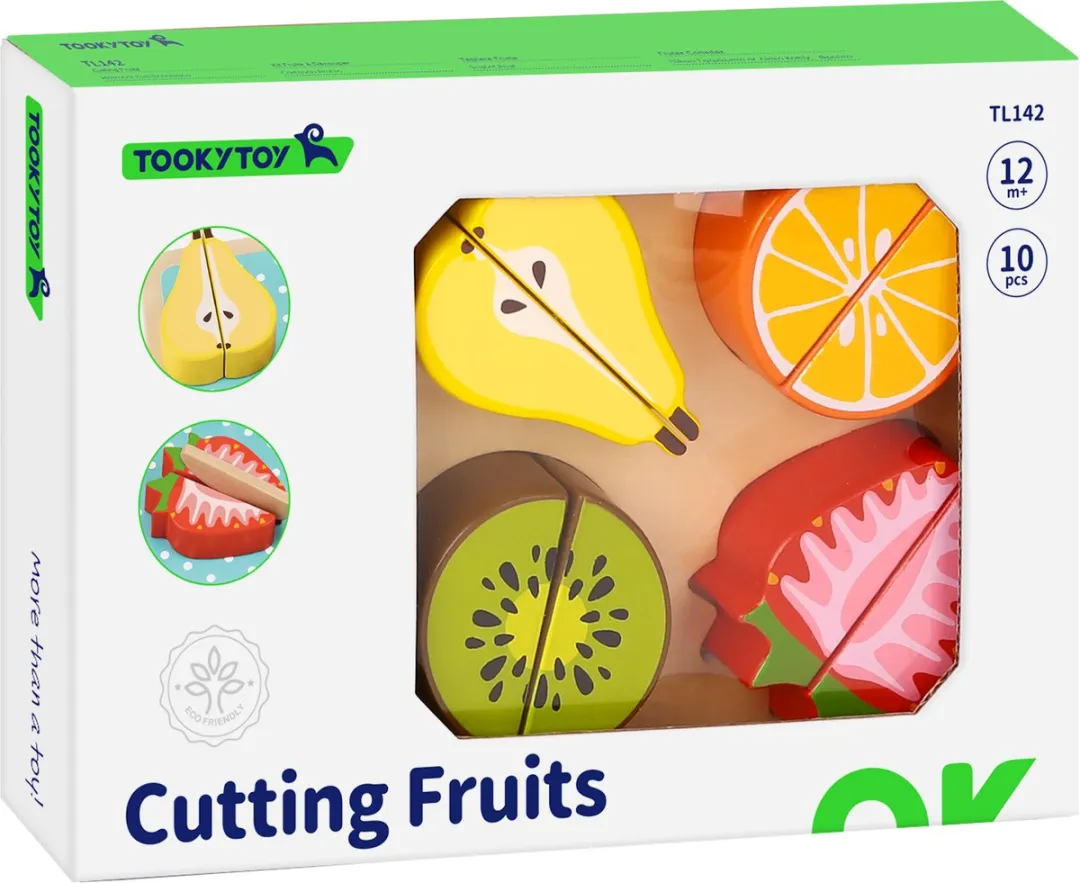 Tooky Toy Fruit Snijplank Montessori Speelgoed - 10-delig - Multicolor