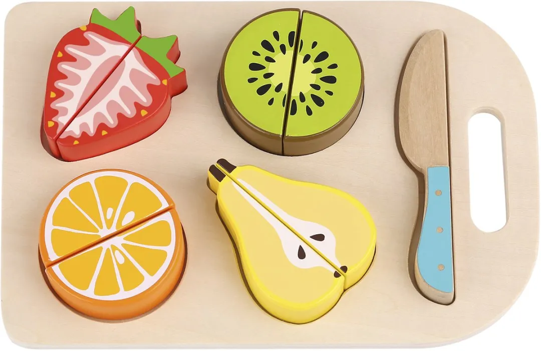 Tooky Toy Fruit Snijplank Montessori Speelgoed - 10-delig - Multicolor