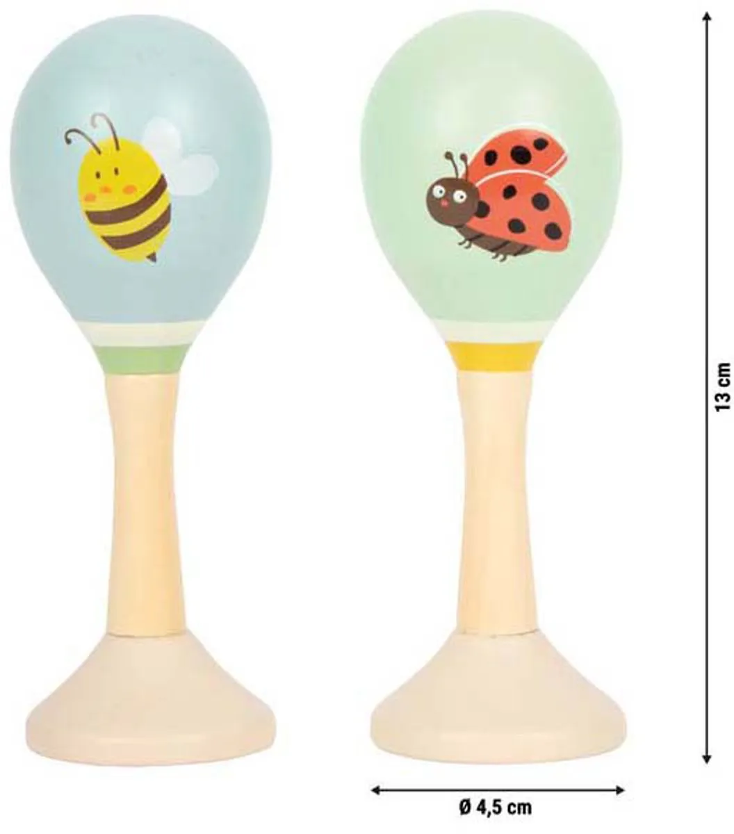 Small Foot Houten Maracas Tiny Friends - 2 Stuks - Multicolor