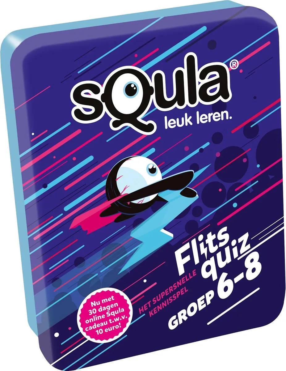 Identity Games sQula Flitsquiz Groep 6-7-8 Kaartspel - 112 Kaarten - Paars/Blauw