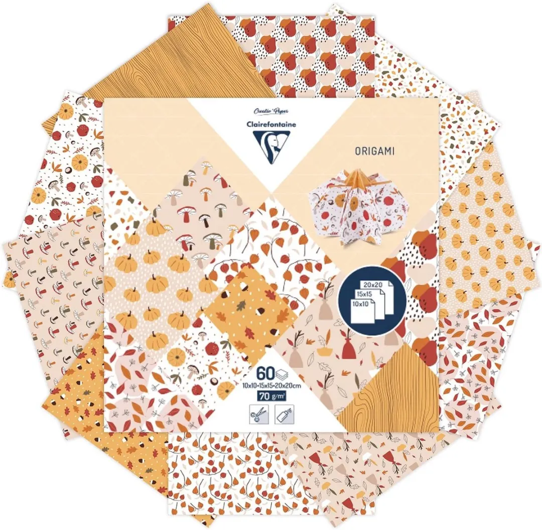 Clairefontaine Origami Papier Herfsttinten - 60 Vel 70g - 15x15cm