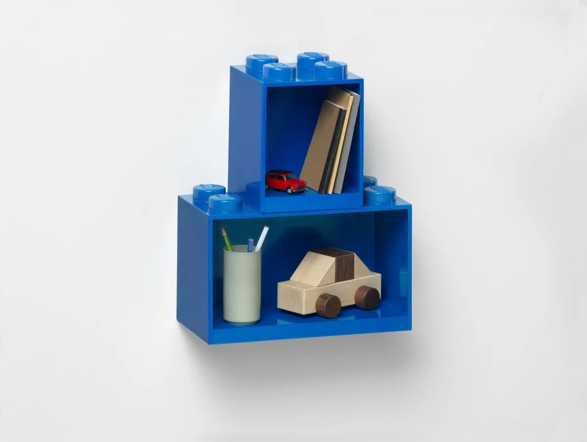 LEGO Iconic Brick Boekenplank Set 2 Stuks - Blauw - afbeelding 6 van 6