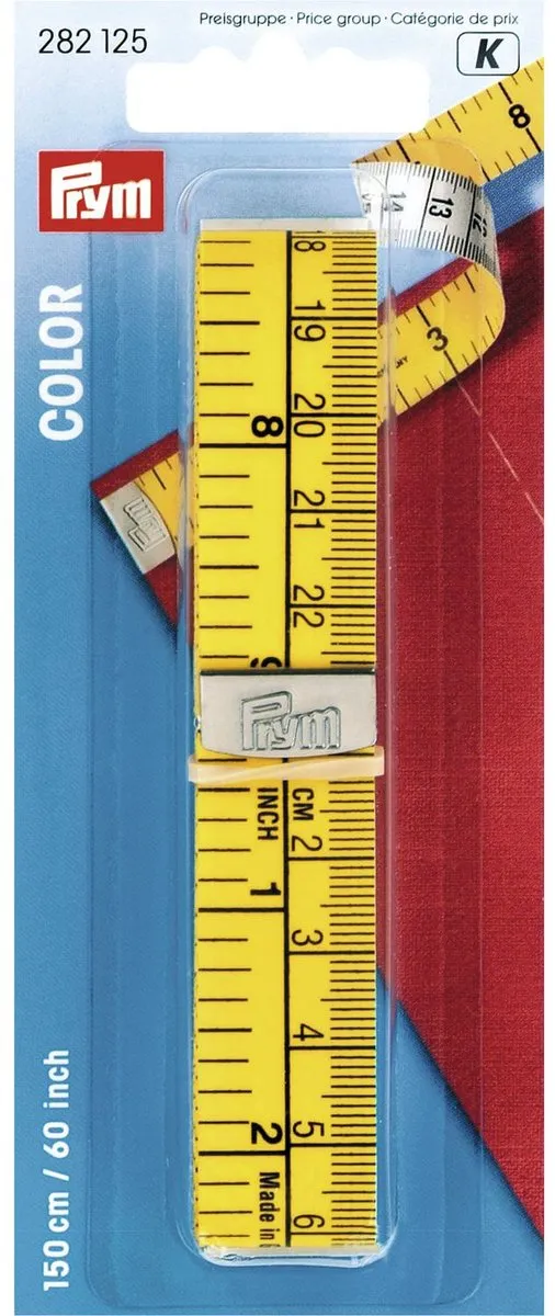 Prym Meetlint 150cm Geel - Dubbelzijdig