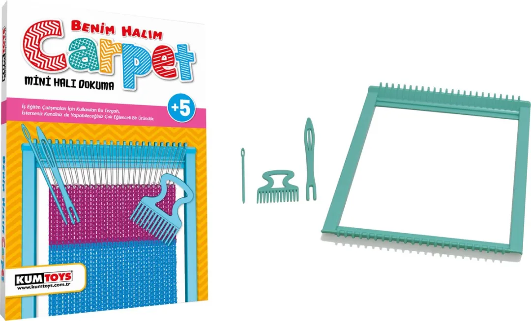 Kumtoys® Tapijt Weefset - Montessori speelgoed - Speelgoed meisjes en jongens - Knutselen meisjes en jongens - Spellen - Spelletjes voor kinderen - Kinderspeelgoed