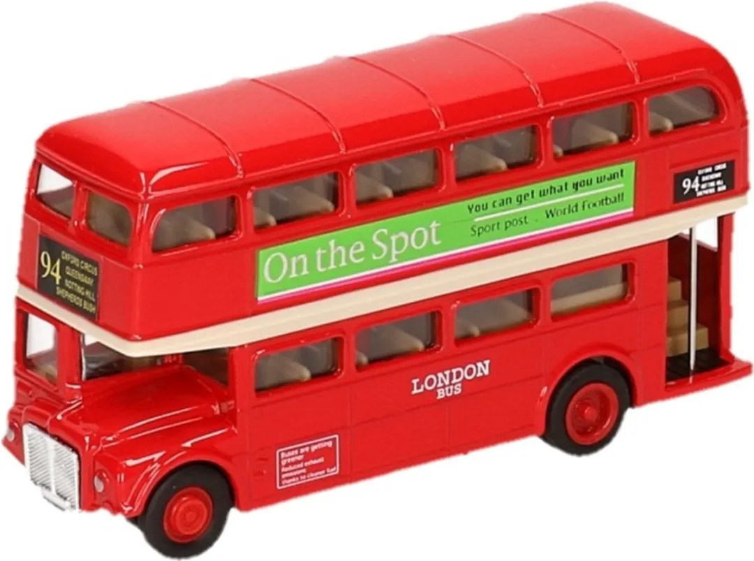 Goki Modelauto London Bus - 20 Stuks - Rood - 12cm
