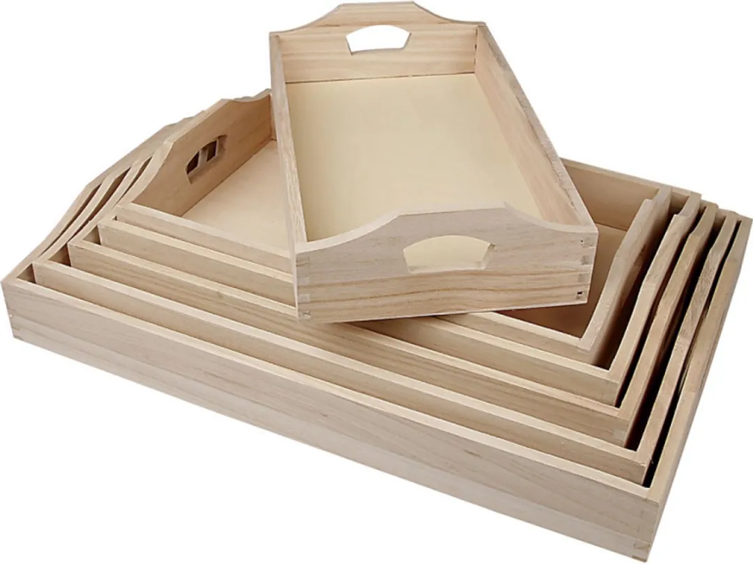 Creativ Company Houten Dienbladen Set 6 Stuks