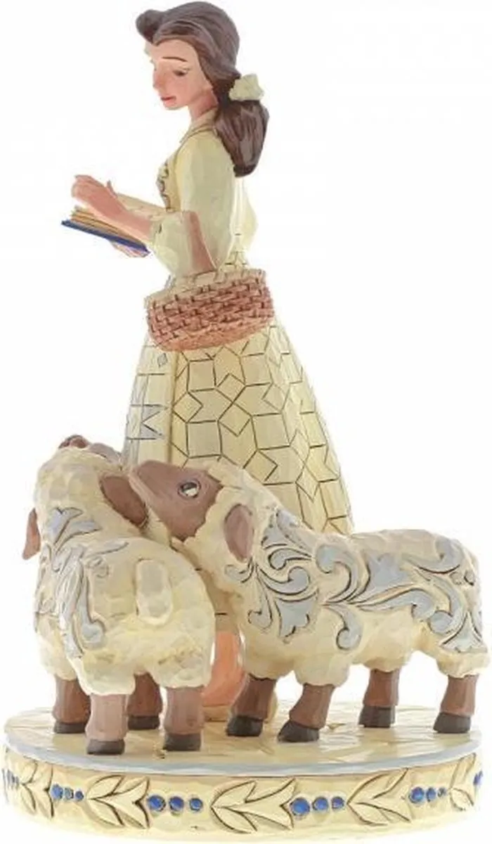 Disney Bookish Beauty Belle & het Beest Staand Beeldje 17cm - Creme/Blaauw