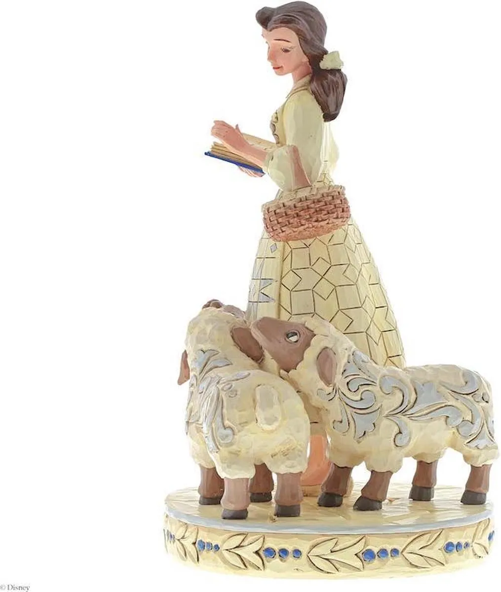 Disney Bookish Beauty Belle & het Beest Staand Beeldje 17cm - Creme/Blaauw
