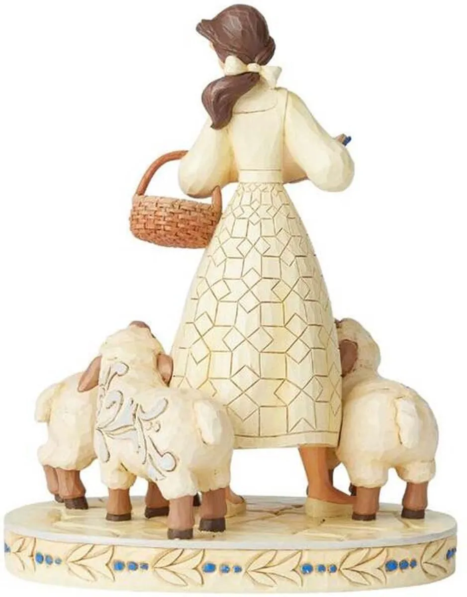 Disney Bookish Beauty Belle & het Beest Staand Beeldje 17cm - Creme/Blaauw