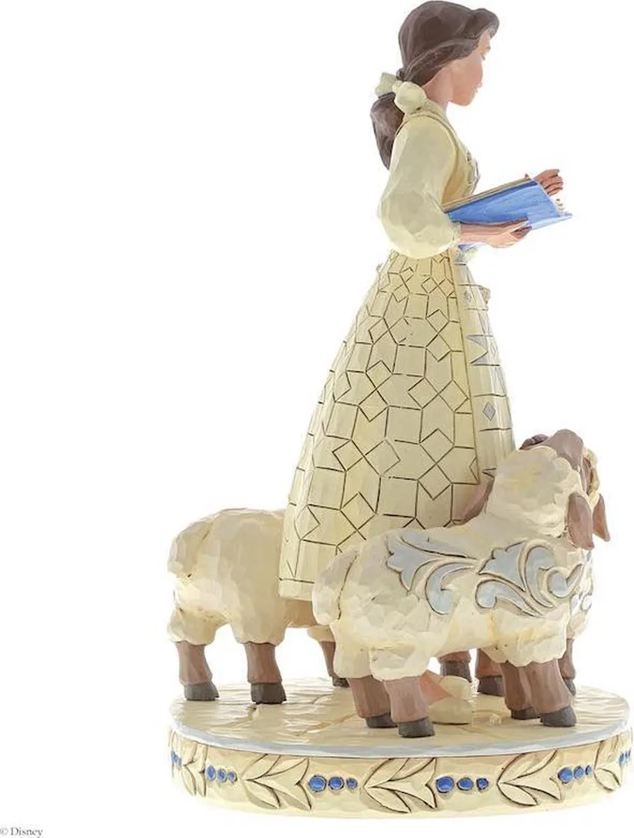 Disney Bookish Beauty Belle & het Beest Staand Beeldje 17cm - Creme/Blaauw