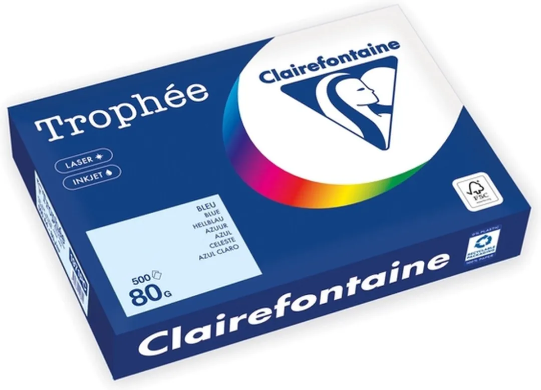 Clairefontaine Trophée Kopieerpapier A4 80g - 500 Vel - Azuurblauw