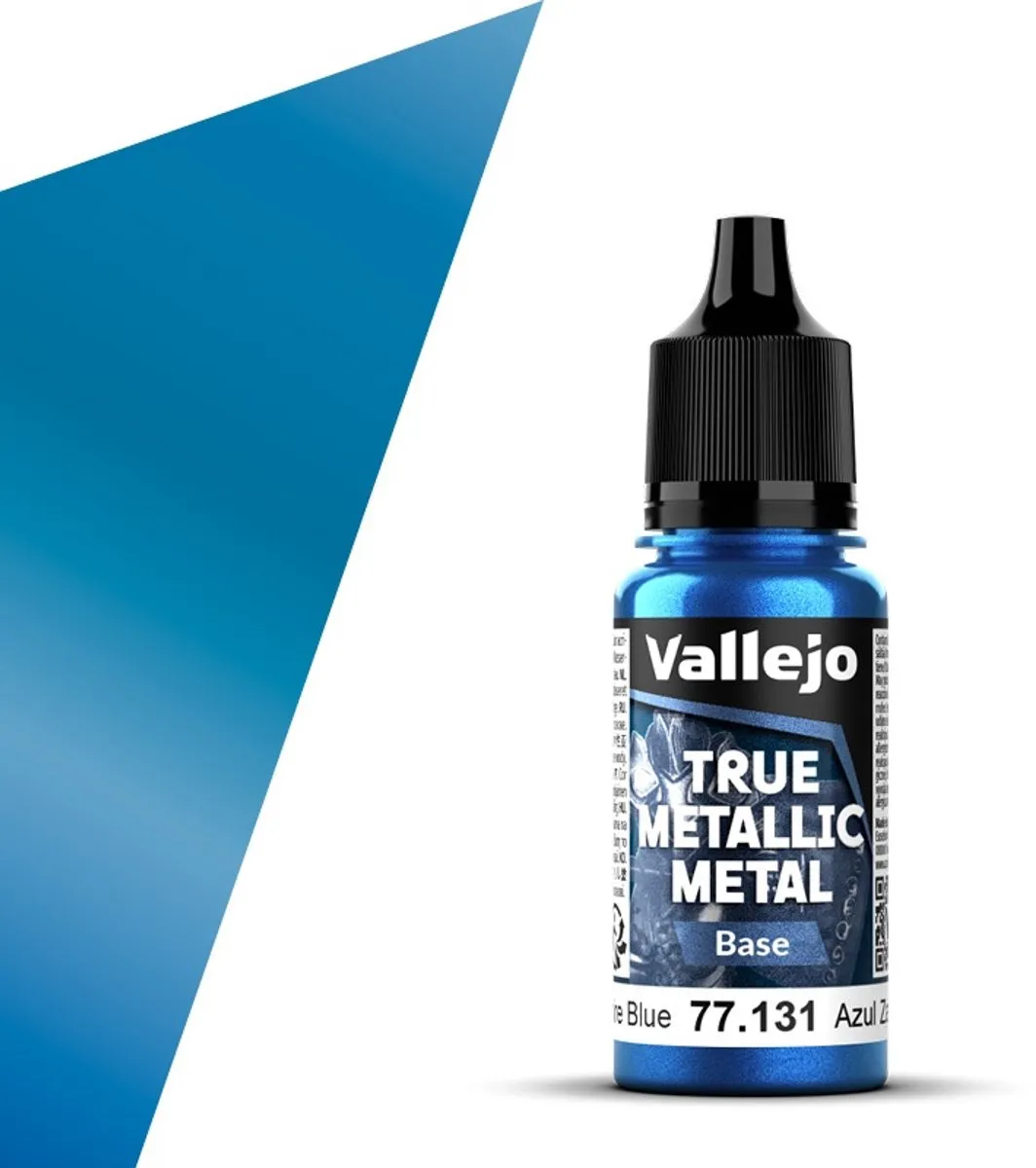 Vallejo Hobbyverf Acryl True Metallic Base Saffier Blauw - 18ml