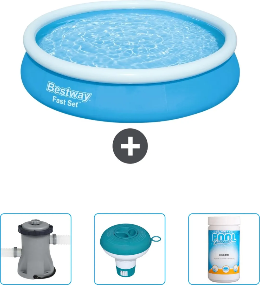 Bestway Fast Set Rond Zwembad 366x76cm Blauw
