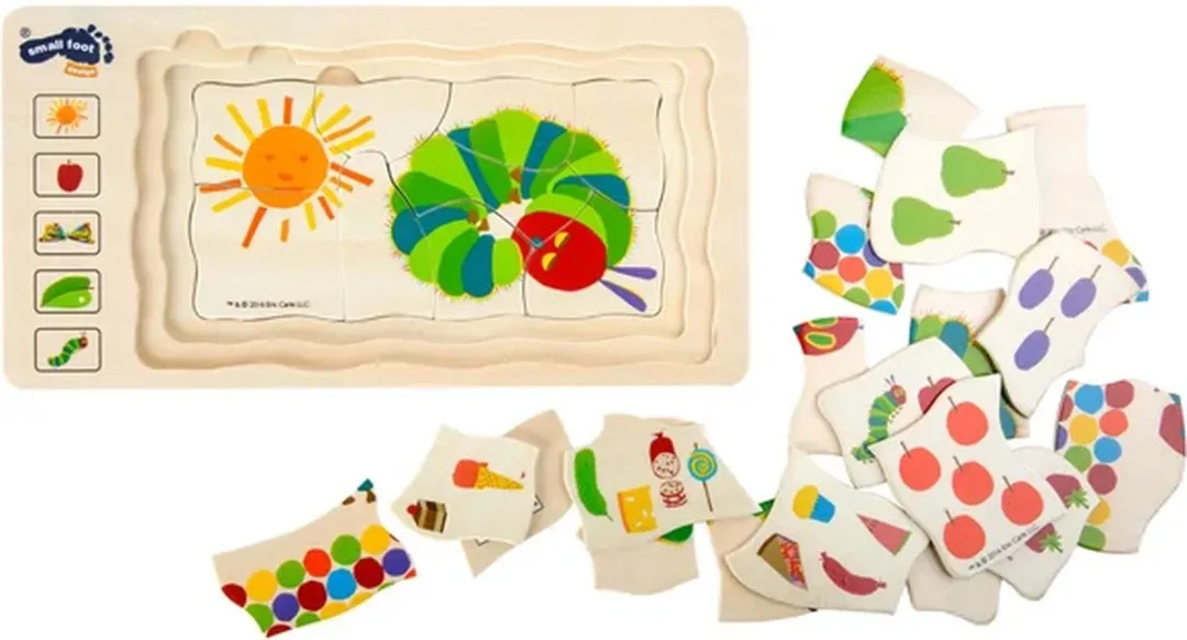 Small Foot Rupsje Noegenoeg Lagenpuzzel 36-delig - Veelkleurig