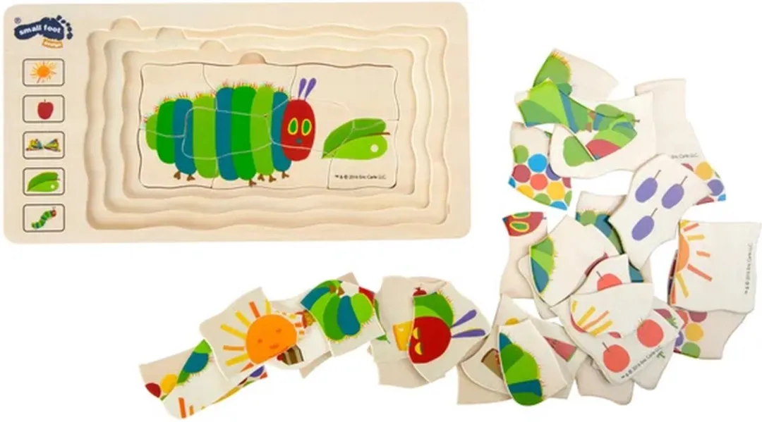 Small Foot Rupsje Noegenoeg Lagenpuzzel 36-delig - Veelkleurig