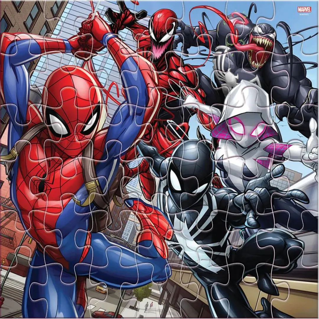 LUNA TOYS Spider-Man Puzzel 42 Stuks - 42x42cm - Inkleurbare Achterkant