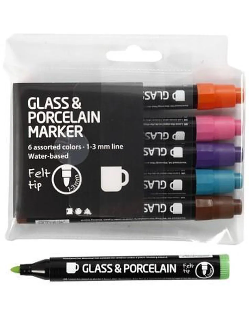 Creativ Company Glas- en Porseleinstiften - 6 Stuks Divers