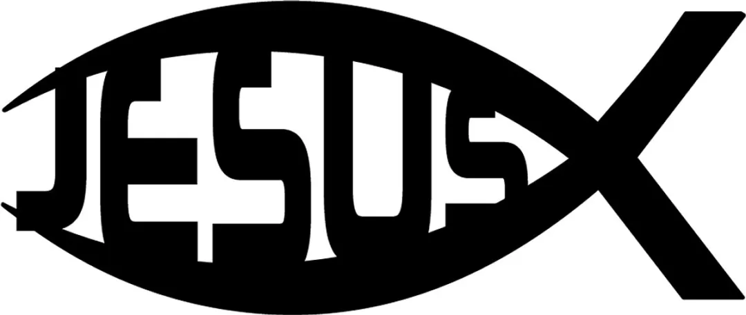 Avery Ichtus Vis Jezus Sticker 14x6cm