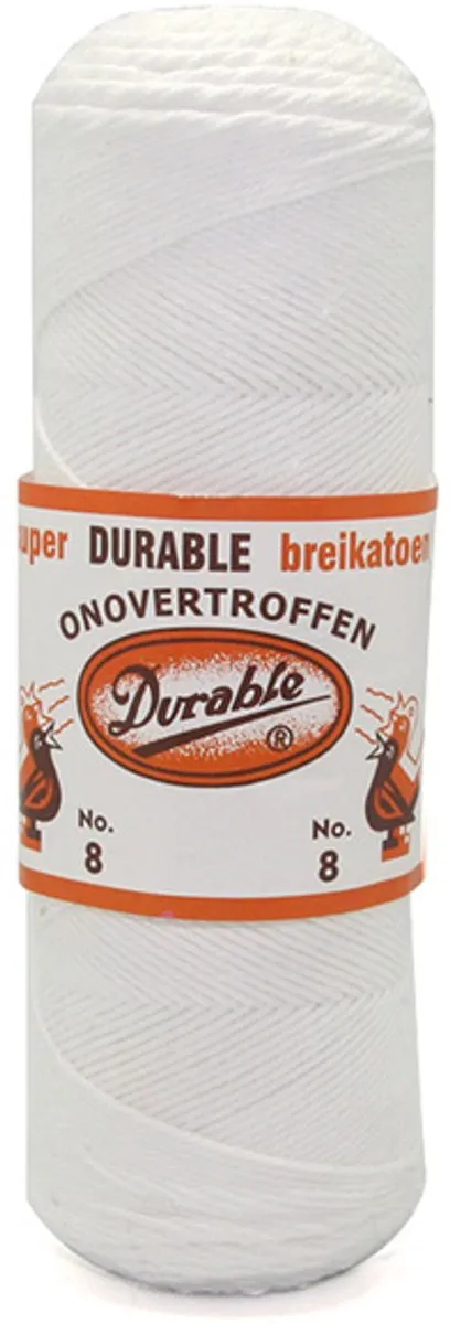 Durable Glanskatoen Nr. 8 Wit Garen - afbeelding 6 van 6