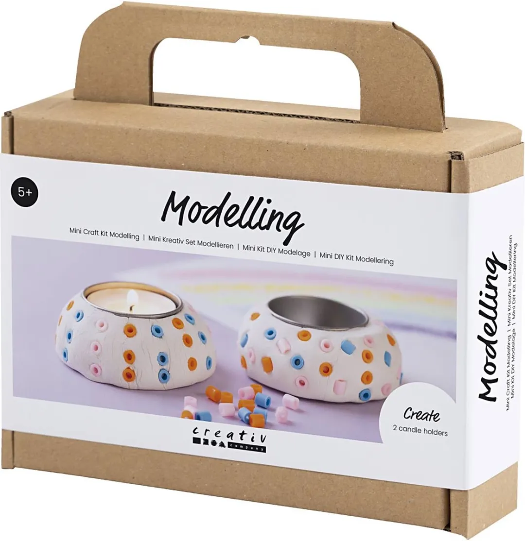 Creativ Company Mini Hobbyset Boetseren Kaarsenhouders - Multikleurig