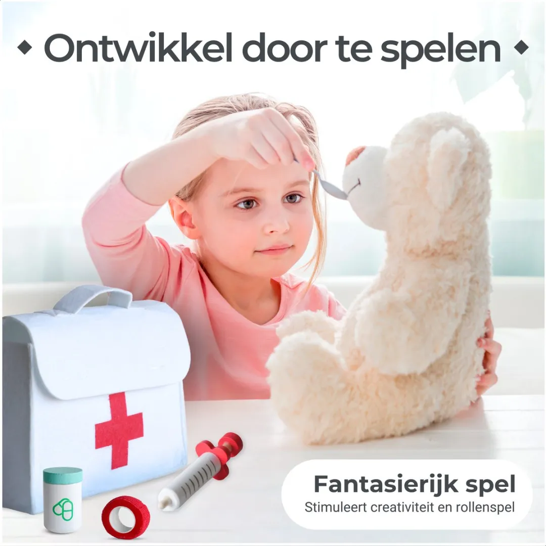 LiasToys Dokterset Houten Speelgoed - 16-delig