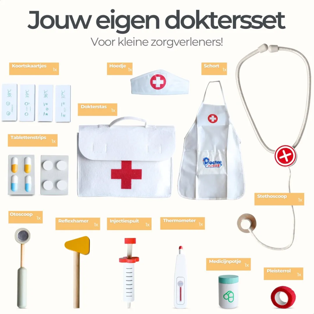 LiasToys Dokterset Houten Speelgoed - 16-delig - afbeelding 6 van 6